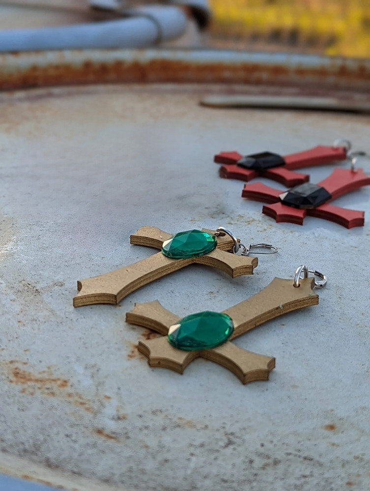 Gold Cross Earrings