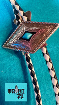 Turquoise Diamond-Shaped Bolo Tie