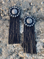Studded Leather Diablo Concho Earrings