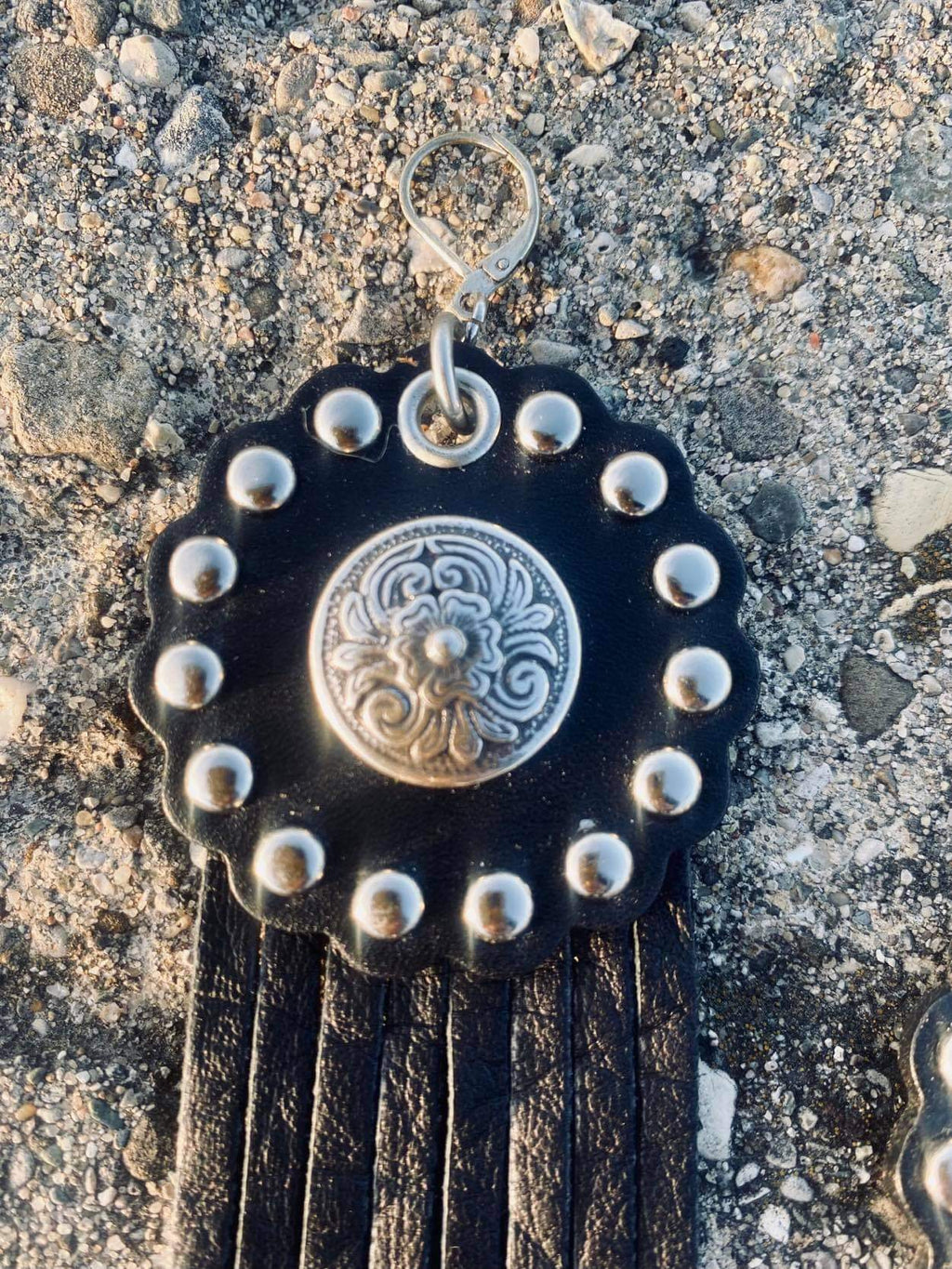 Studded Leather Diablo Concho Earrings