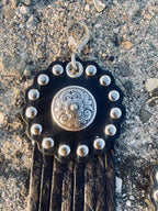 Studded Leather Diablo Concho Earrings