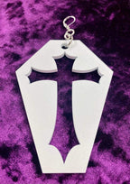 White Coffin Earrings