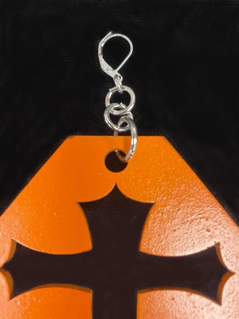 Orange Coffin Earrings