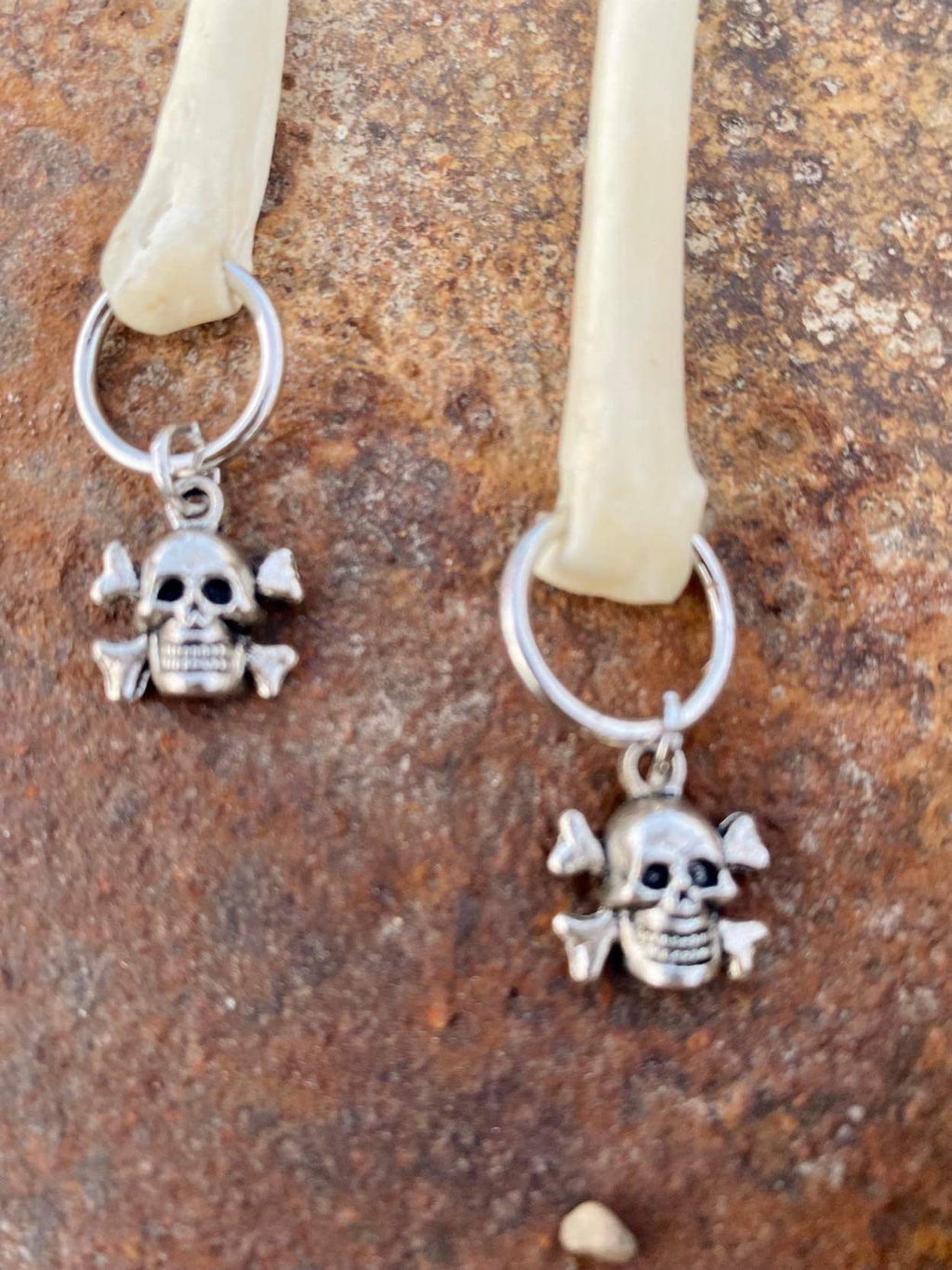 Coyote, skulls, and crossbones Earrings