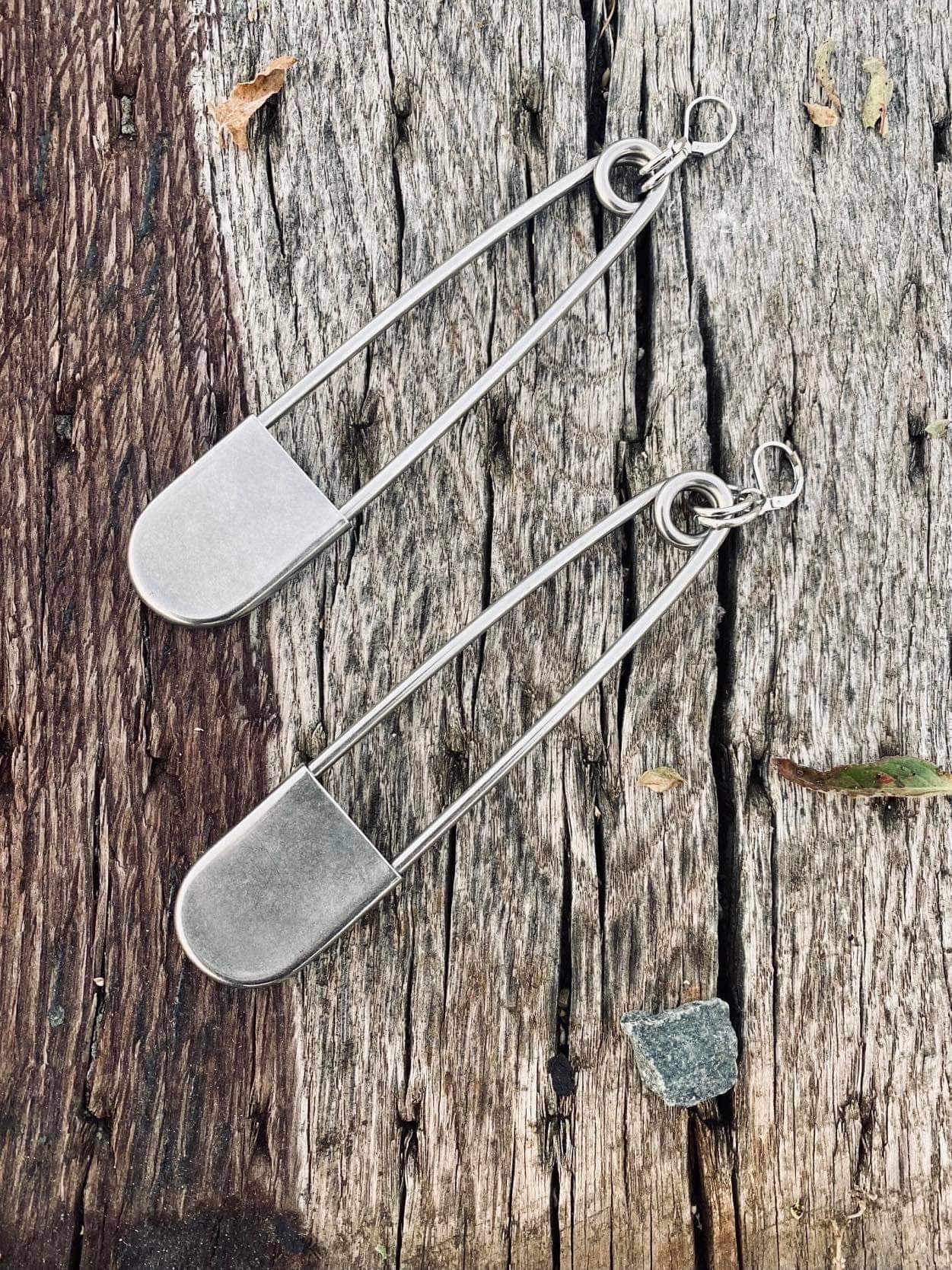 BIG Safety Pin Earrings