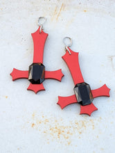 Load image into Gallery viewer, Red Cross Earrings
