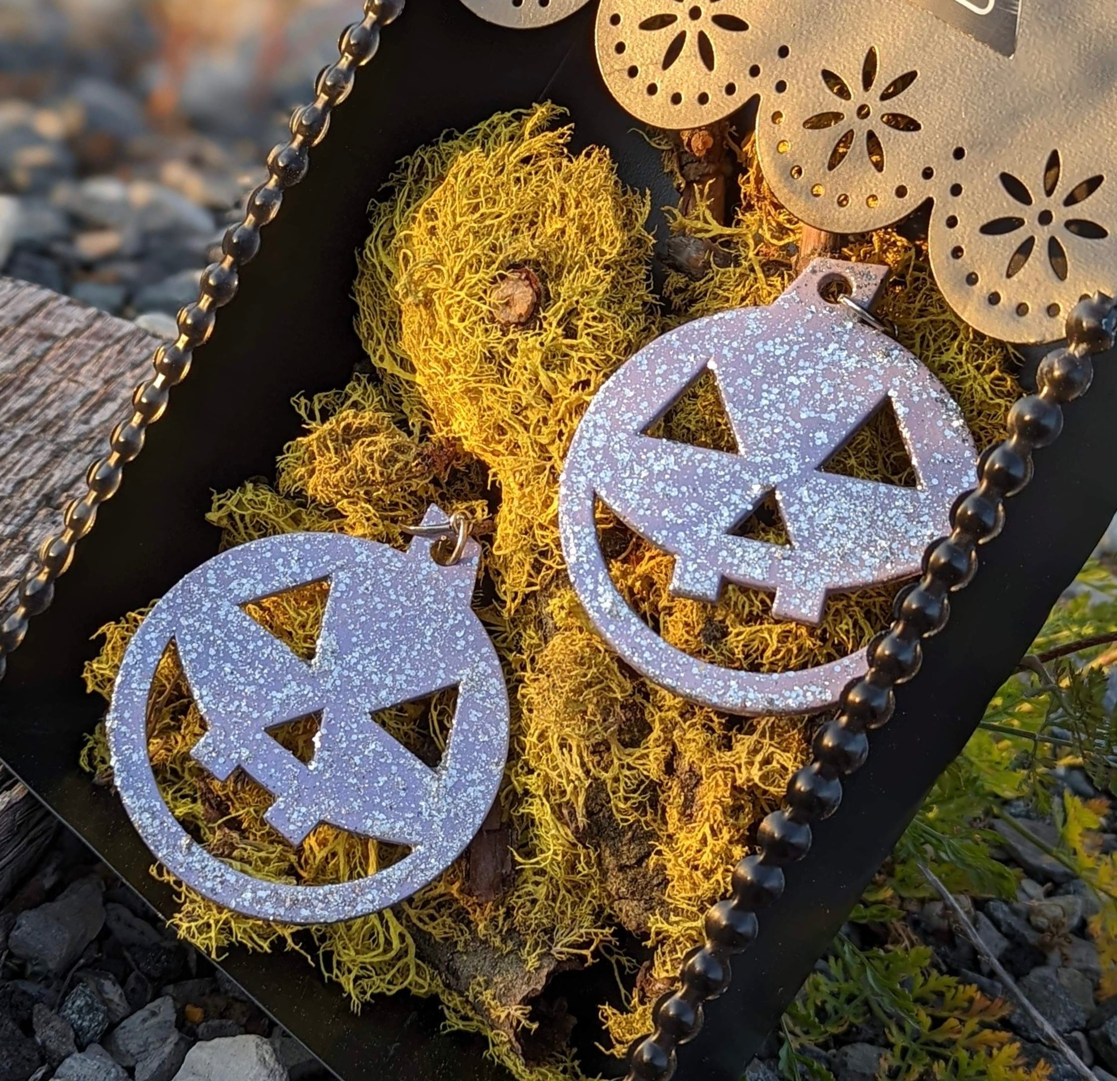 Pumpkin Glitter Earrings