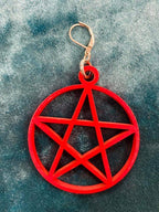 Mini Red Pentacle Earrings