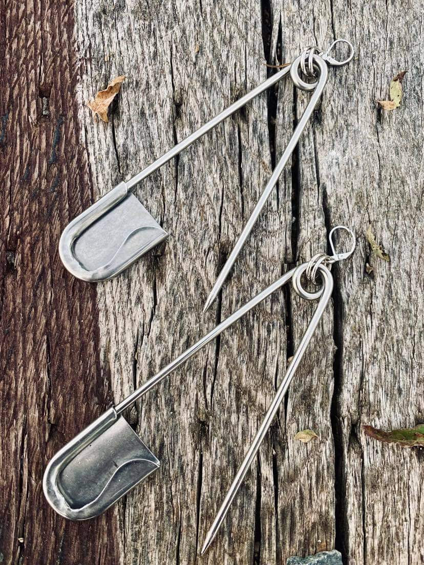 BIG Safety Pin Earrings