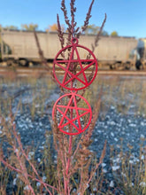 Load image into Gallery viewer, Red Pentacle Earrings
