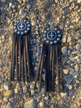 Load image into Gallery viewer, Studded Leather Concho Earrings
