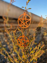 Load image into Gallery viewer, Orange Pentacle Earrings
