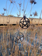 Black Pentacle Earrings