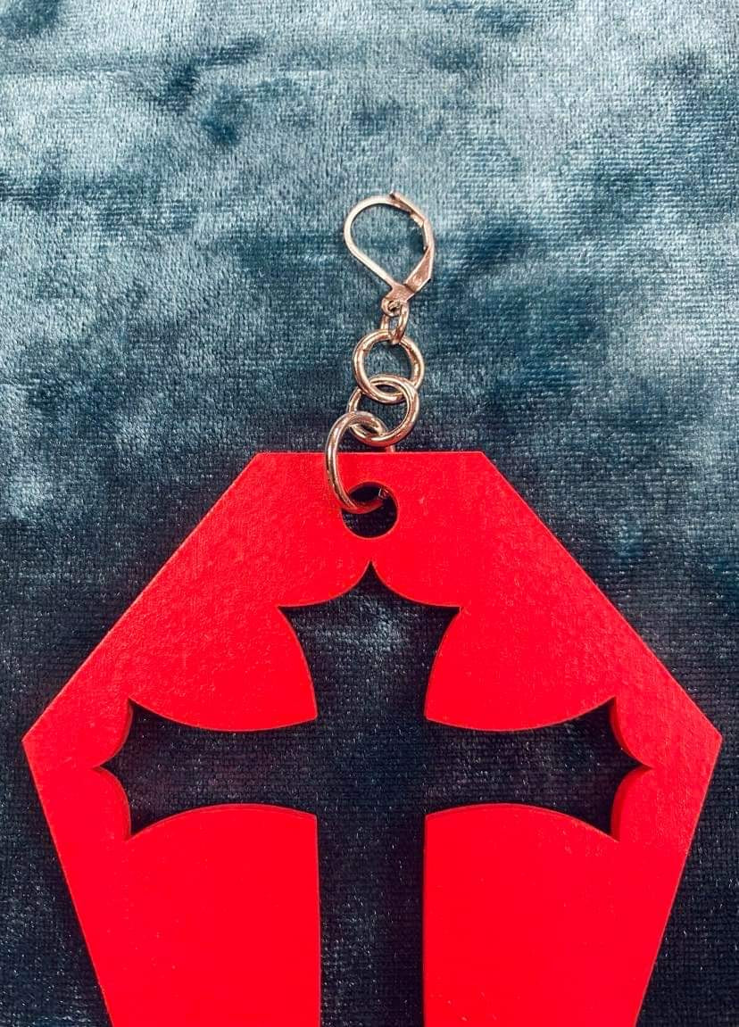 Red Coffin Earrings