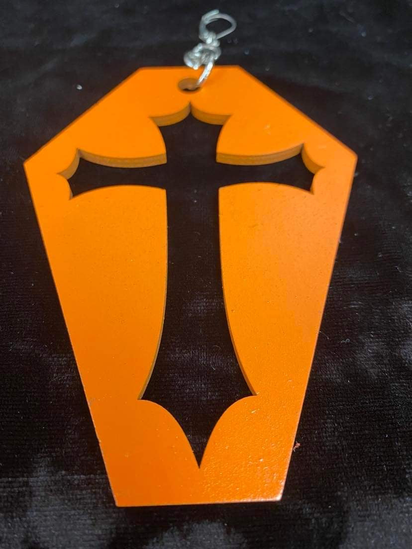 Orange Coffin Earrings