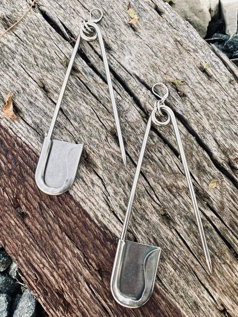 BIG Safety Pin Earrings
